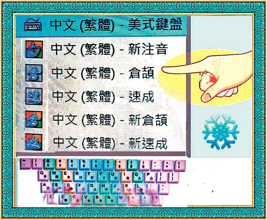 ●輸入法選字圖表。 作者供圖