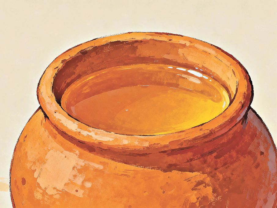 ●那蜜是稠的，是亮的。 AI繪圖