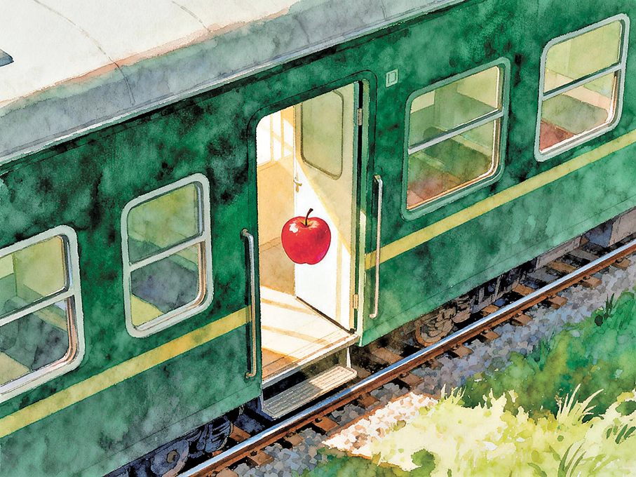 ●我們早已告別慢旅行，卻忘不了那列綠皮火車。 AI繪圖