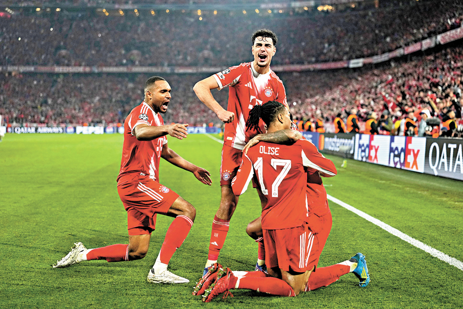 ●拜仁反敗為勝，晉身歐聯四強。 美聯社