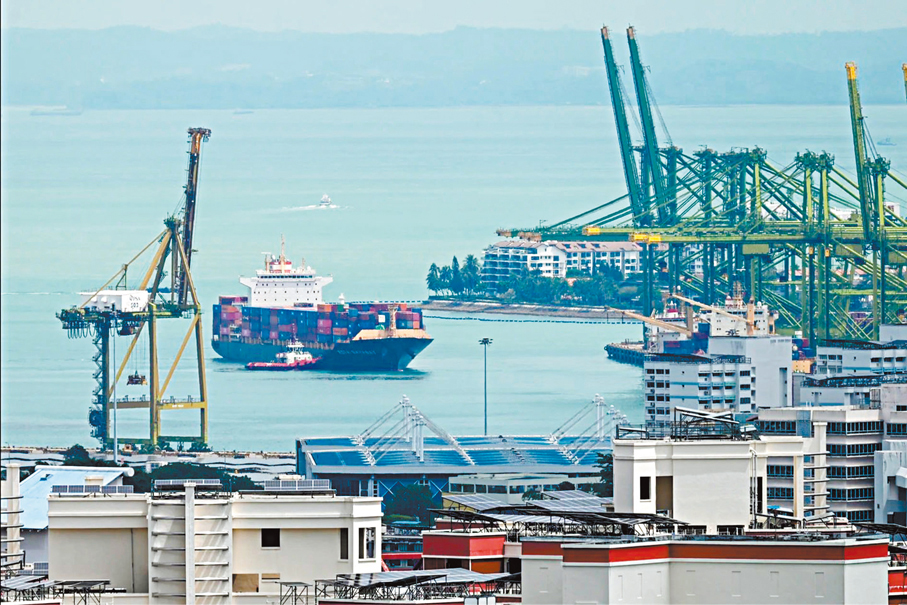 ●新加坡布拉尼島港口碼頭。 法新社