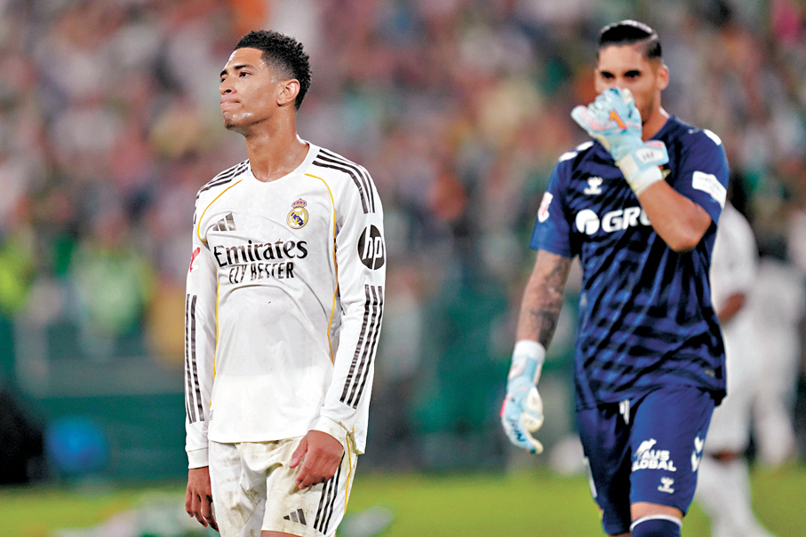 ●皇馬作客失分，進一步被榜首巴塞拋離。 美聯社