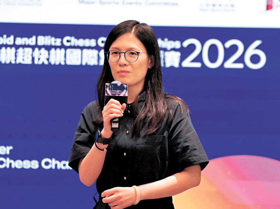 ●中國棋后侯逸凡指出今次比賽有助促進不同棋手交流。 香港文匯報記者張發兒  攝