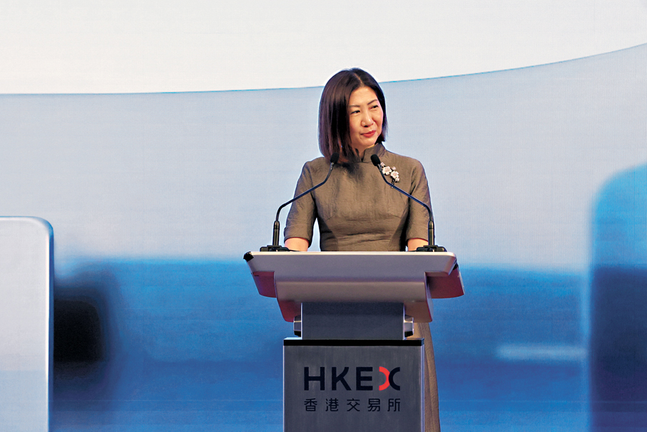 ●港交所行政總裁陳翊庭表示，LME將繼續確保能提供完善且多元化的資產工具。香港文匯報記者萬霜靈  攝