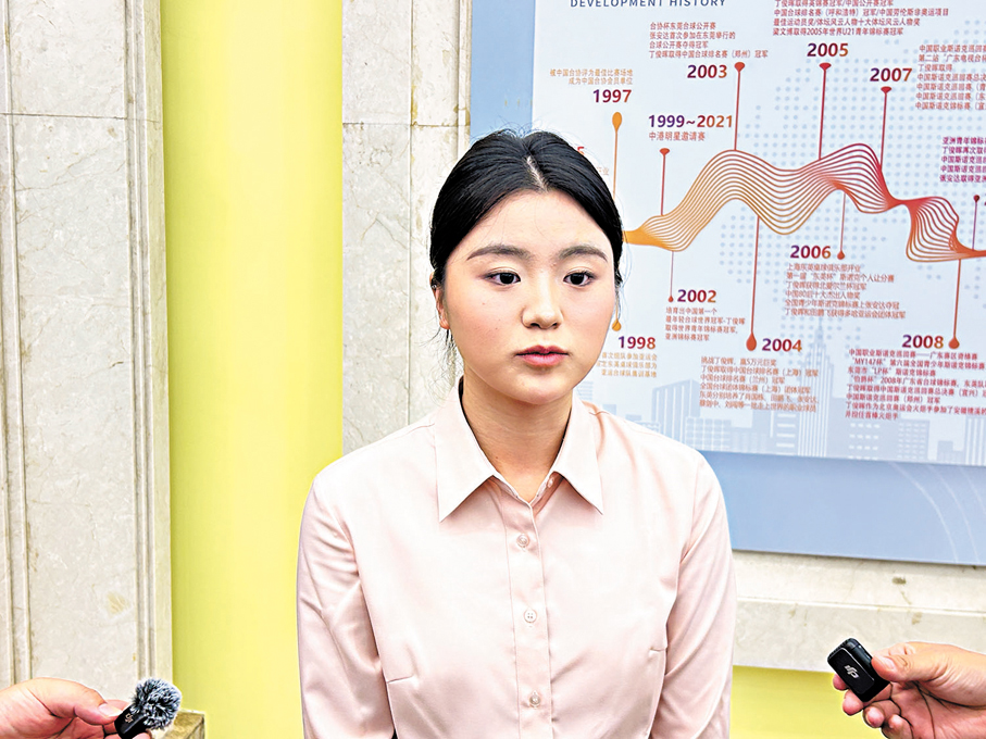 ●力爭衛冕的白雨露表示目前狀態不錯。 香港文匯報記者敖敏輝  攝