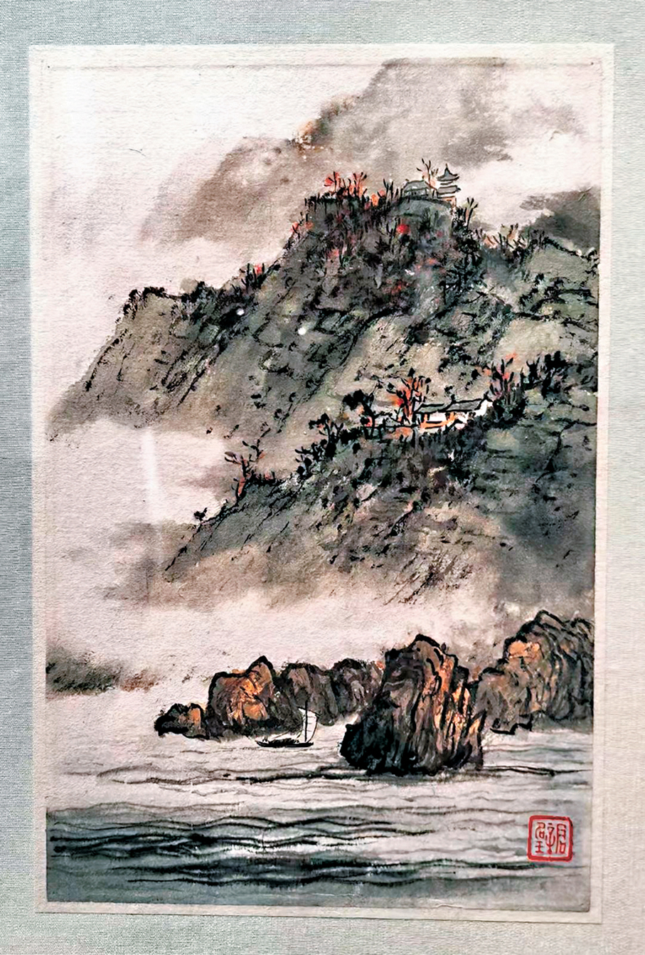 ●黃君璧小品山水畫17.7cm×11.8cm。作者供圖