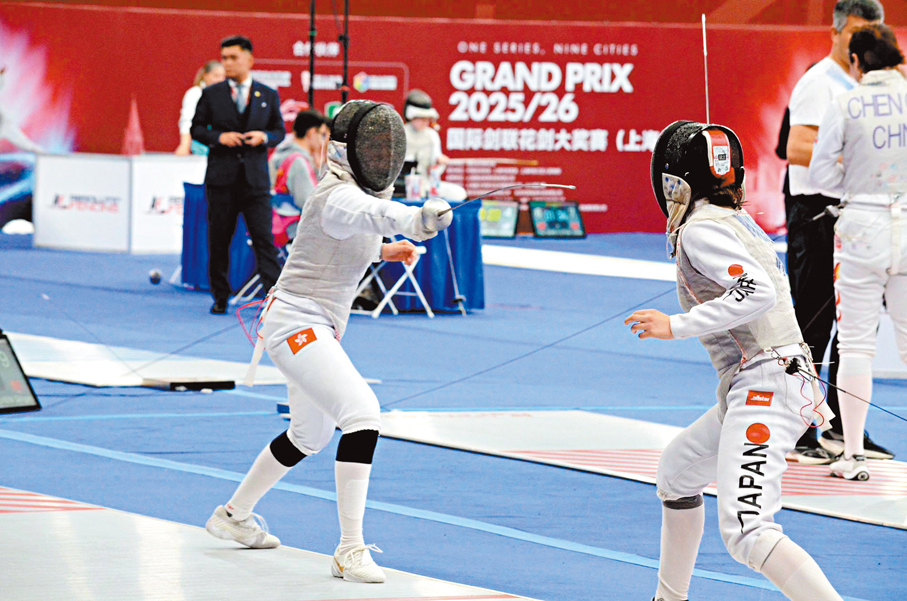 ●符妤名（左）憾負日本選手，無緣正賽。