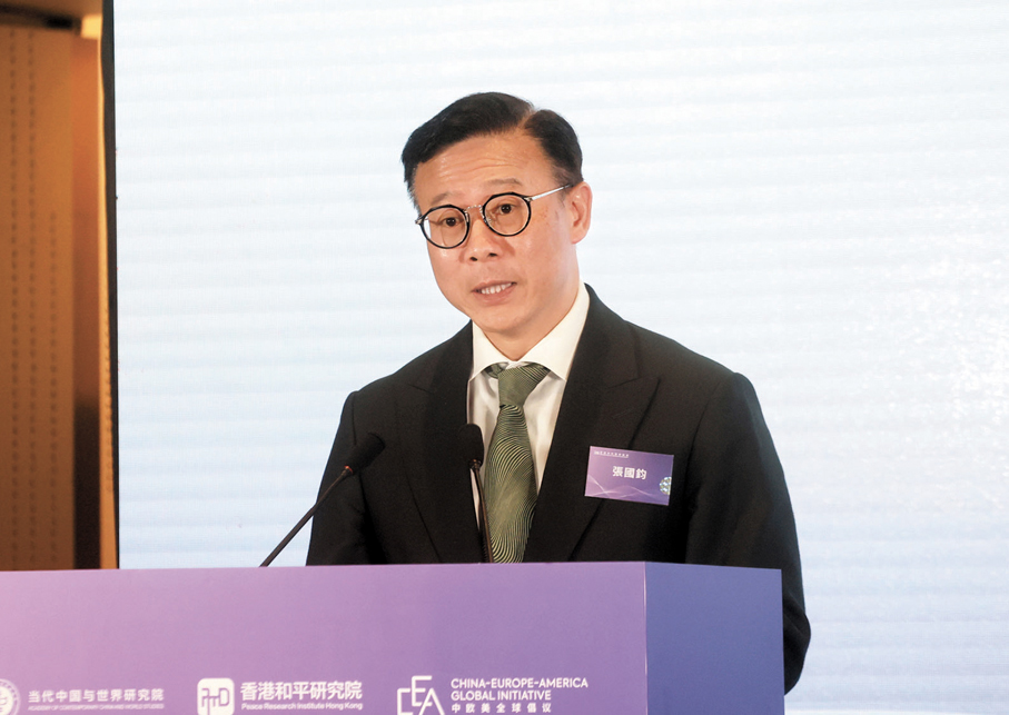 ●香港特區政府律政司副司長張國鈞。 香港文匯報記者郭木又  攝
