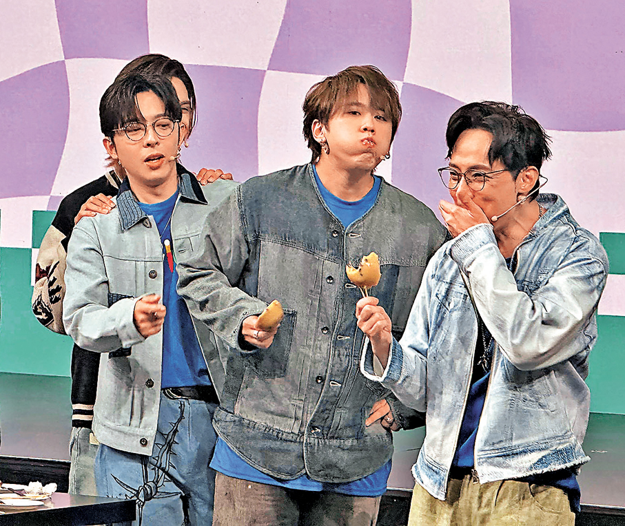 ●姜濤不改貪吃本色。    香港文匯報記者子棠  攝