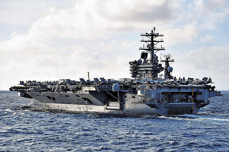 ●美國航空母艦「尼米茲」號及其打擊群本周抵達加勒比海。 資料圖片