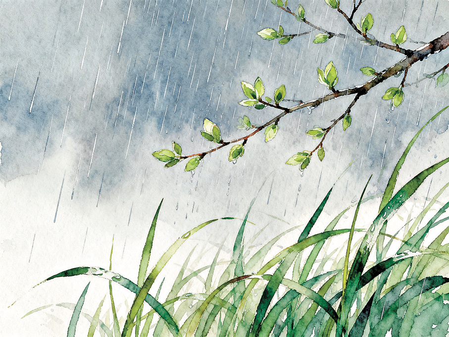 ●珍貴的從不是春雨本身。 AI繪圖