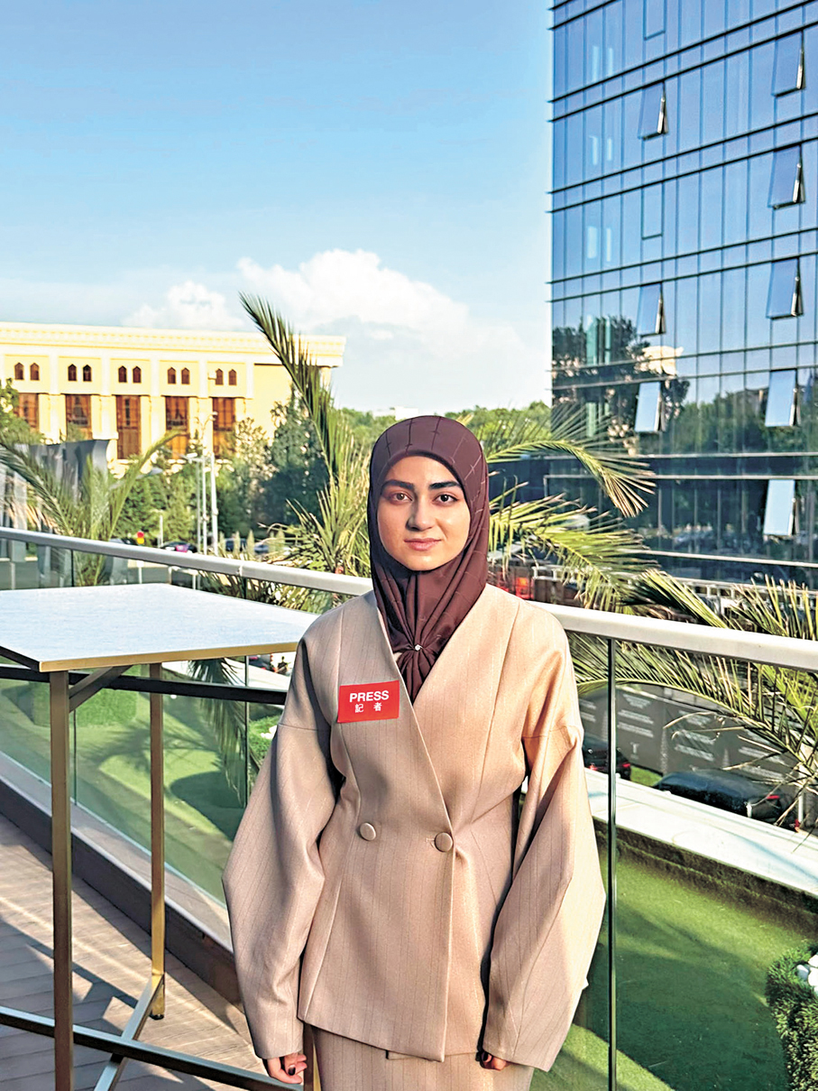 ●烏茲別克斯坦媒體記者Zaynabbegim Gaybullayeva。香港文匯報記者盧慧穎  攝