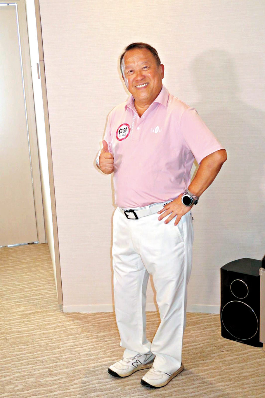 ●曾志偉昨日出席慈善高爾夫球賽。  香港文匯報記者阿祖 攝