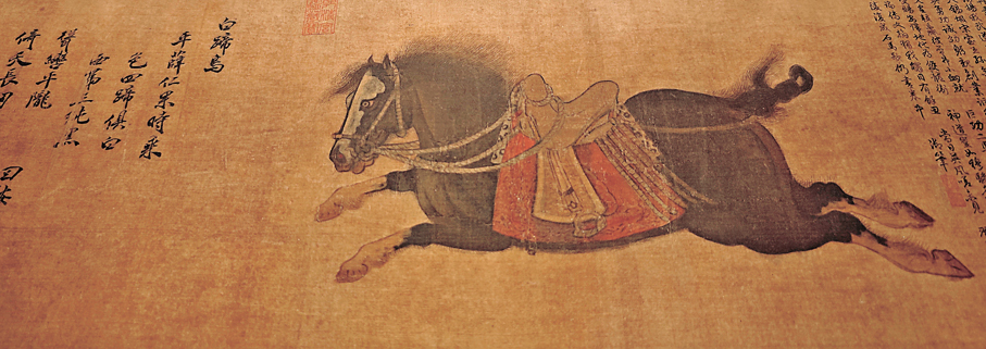 ●（金）趙霖《昭陵六駿圖》卷局部之白蹄烏