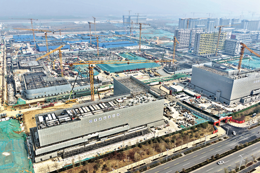 ●3月26日，中國地質大學（北京）雄安校區建設現場。 資料圖片