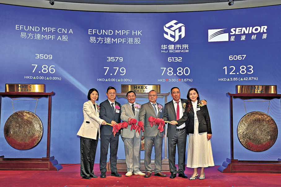 ●昨日在港交所掛牌上市的新股有4隻，其中2隻為基金。  港交所圖片