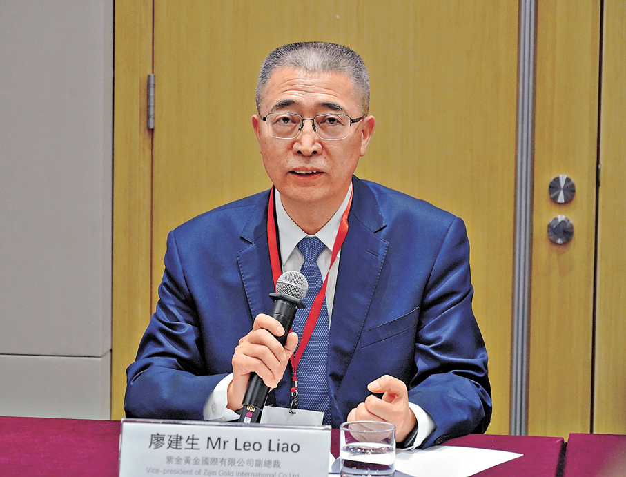 ●紫金黃金國際有限公司副總經理廖建生。香港文匯報記者曾興偉  攝