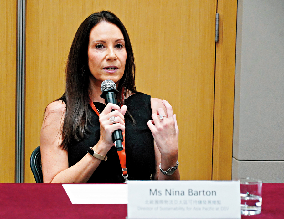 ●DSV北歐國際物流亞太區可持續發展總監Nina Barton。香港文匯報記者曾興偉  攝