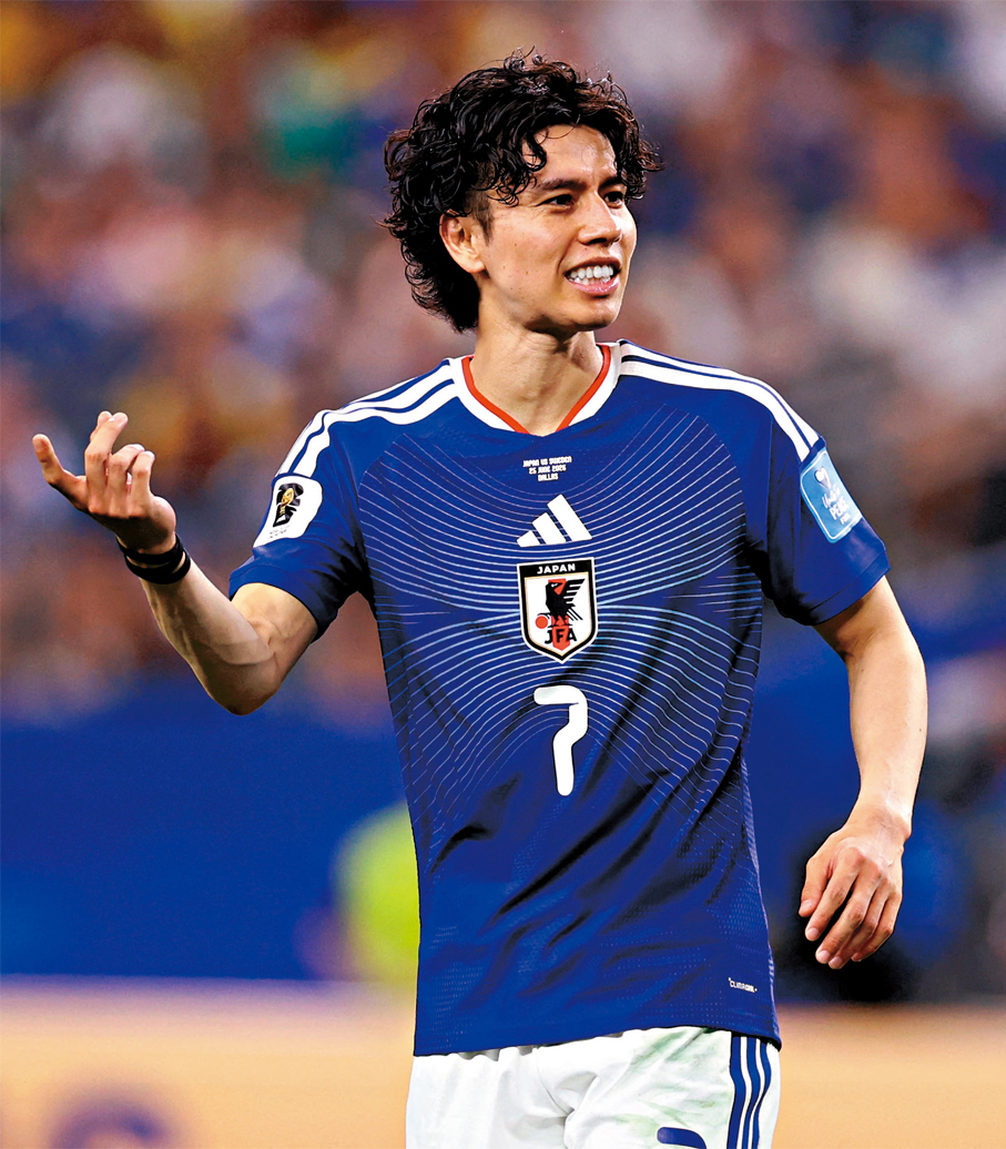 ●身穿7號的田中碧成為日本中場軸心，在關鍵時刻撐起全隊。法新社