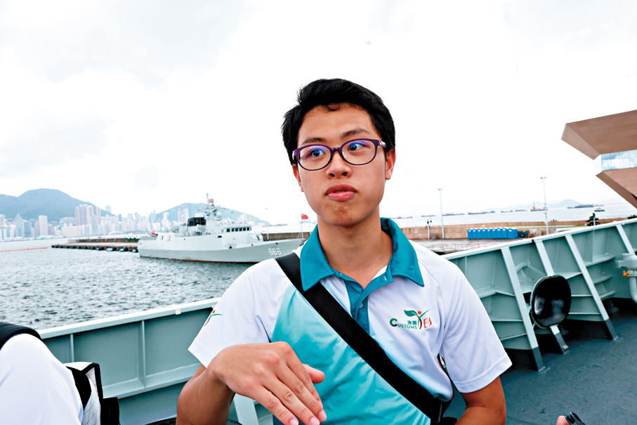 ●香港海關青年發展計劃成員李同學。香港文匯報記者萬霜靈  攝