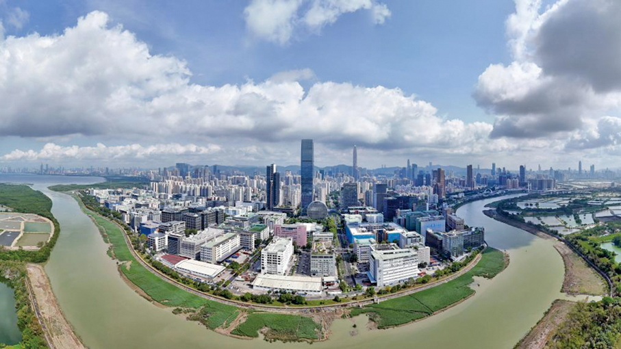 ●粵港澳大灣區高質量協同發展成效顯著。圖為河套深港科技創新合作區。 （新華社）