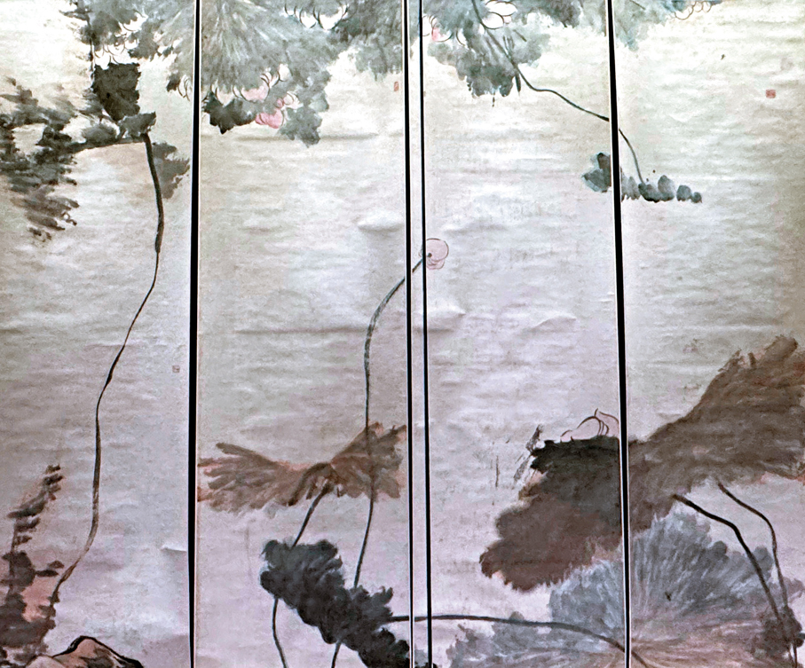 ●八大山人《荷花（通屏四聯）》之局部。作者供圖