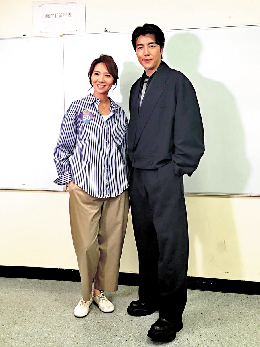 ●車婉婉和趙浚承昨日拍攝《愛·回家之三代同糖》。    香港文匯報記者梁靜儀 攝