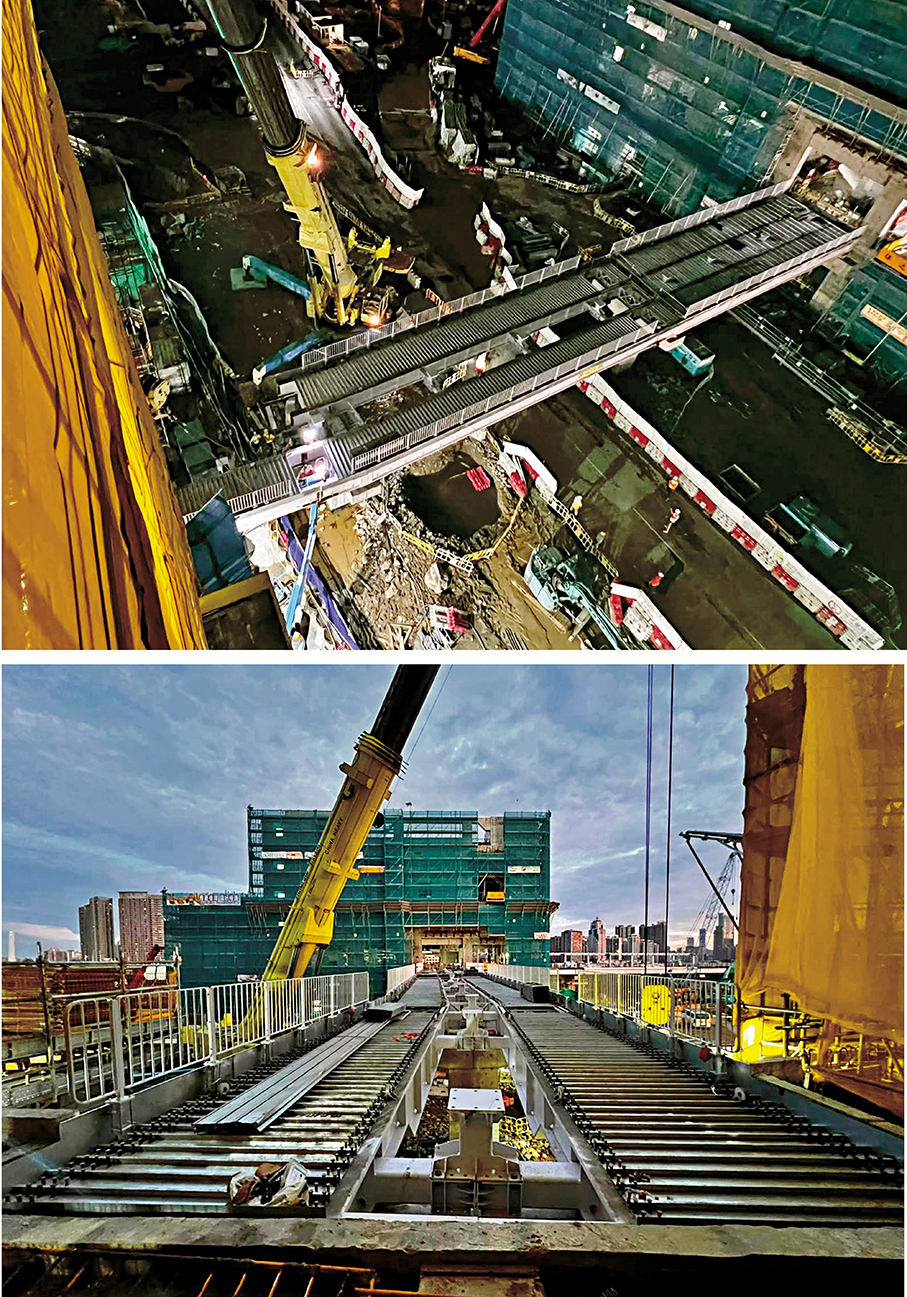 ●連接河套香港園區與深圳園區的西面跨河連接橋，最終端於8月5日凌晨正式與園區2號及3樓大樓成功連接。 港深創科園Fb圖片