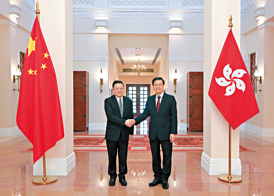 ●行政長官李家超（右）昨日與東南亞國家聯盟秘書長高金洪（左）會面。