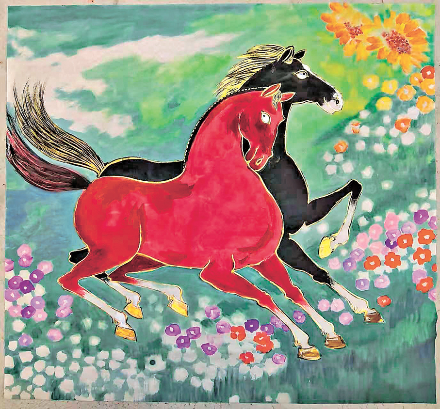 ●《愛與自由的花園》系列之八 紙本設色97cm×90cm（2026年） 作者畫作