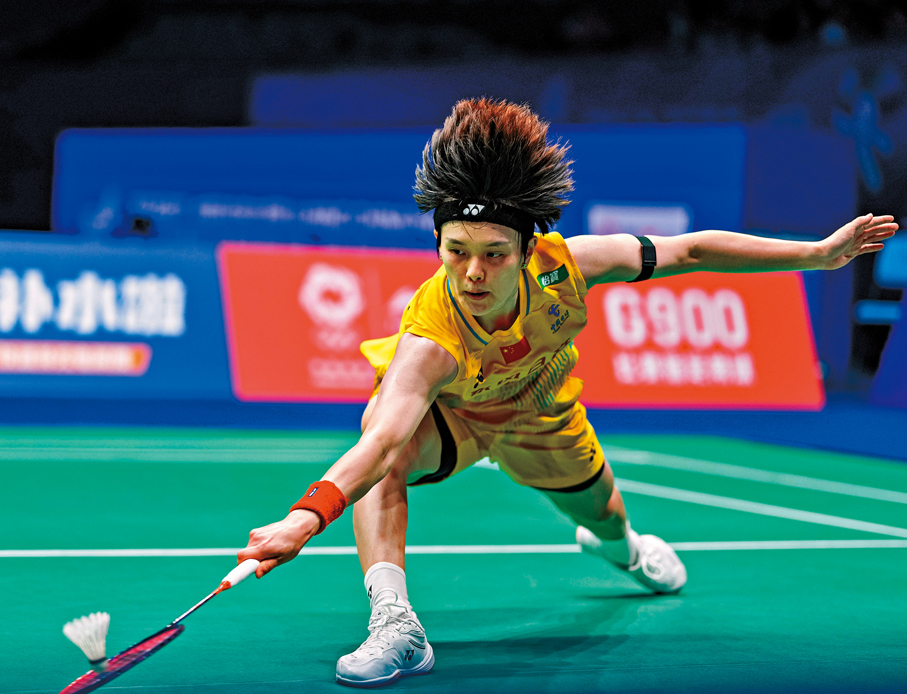 ●國羽女單獨苗王祉怡不敵日本選手宮崎友花，無緣決賽。新華社