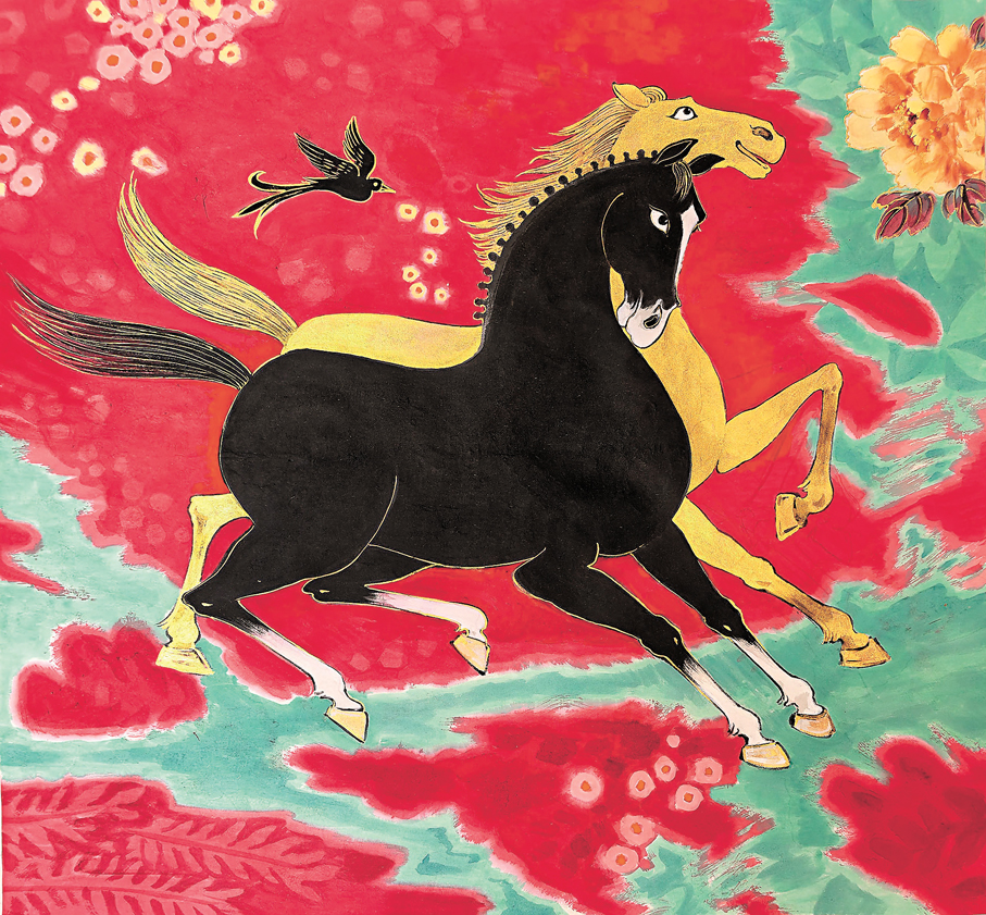 ●《愛與自由的花園》系列之九紙本設色97cm×90cm （2026年）  作者畫作