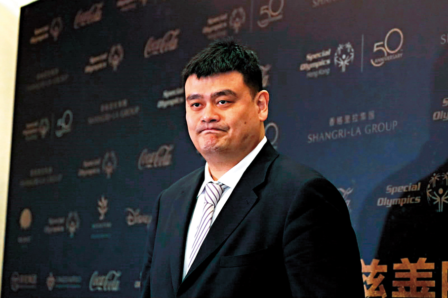 ●姚明昨日出席晚宴。   香港文匯報記者張發兒  攝