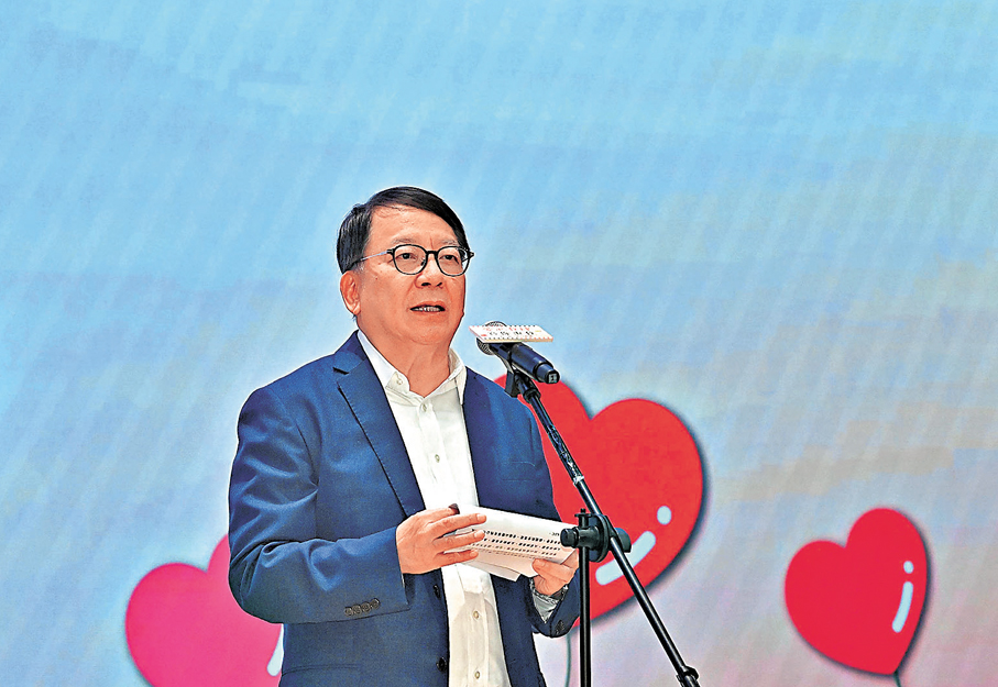 ●政務司司長陳國基在「愛心食肆」第六輪活動啟動禮致辭。   政府新聞處