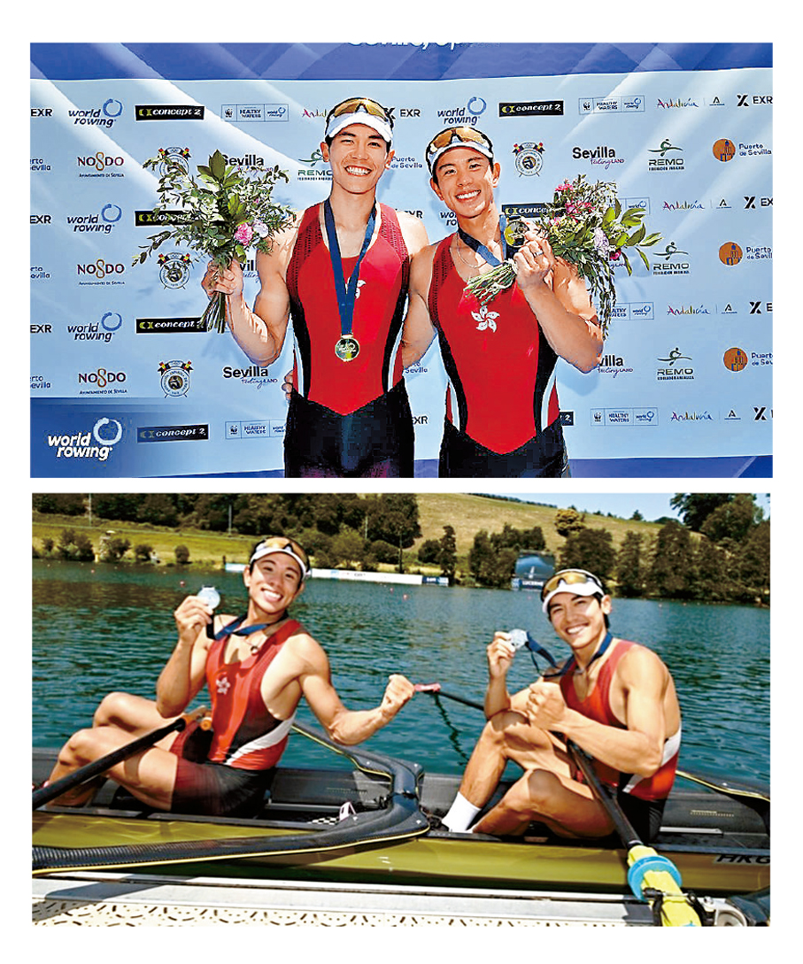 ●林新棟與陳廸麟一拍即合，在6月出征國際賽連摘一金一銀佳績。   World Rowing及受訪者供圖