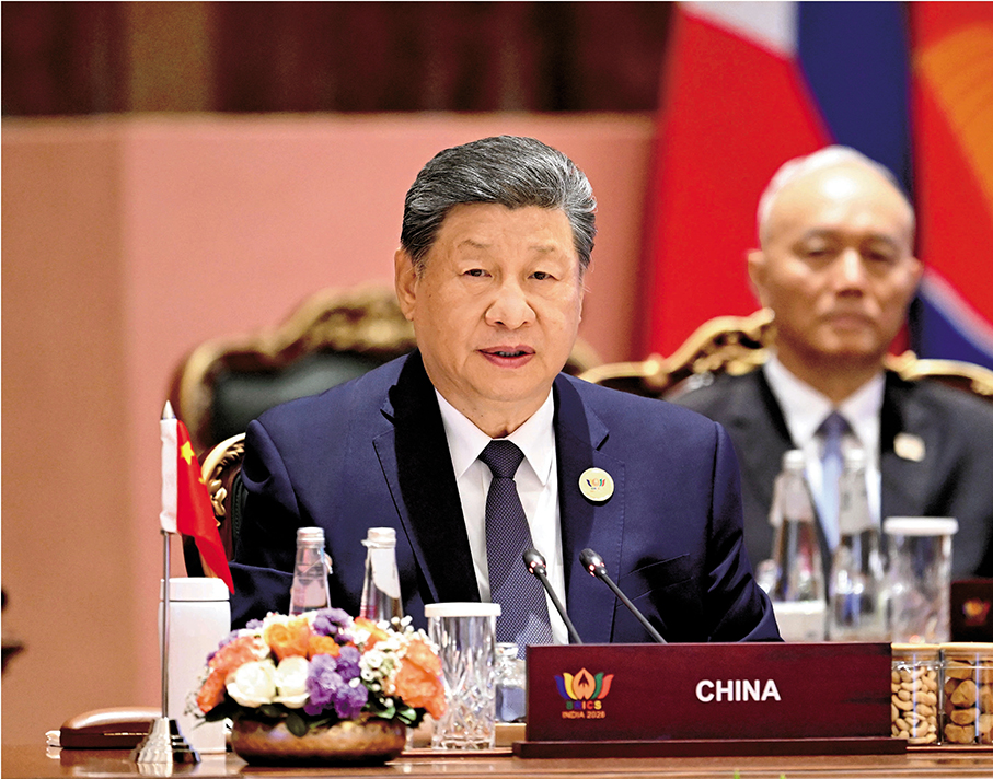 ●當地時間9月13日上午，國家主席習近平在新德里出席金磚國家領導人第十八次會晤第二階段會議，並發表題為《築牢金磚合作根基　壯大全球南方力量》的重要講話。  新華社