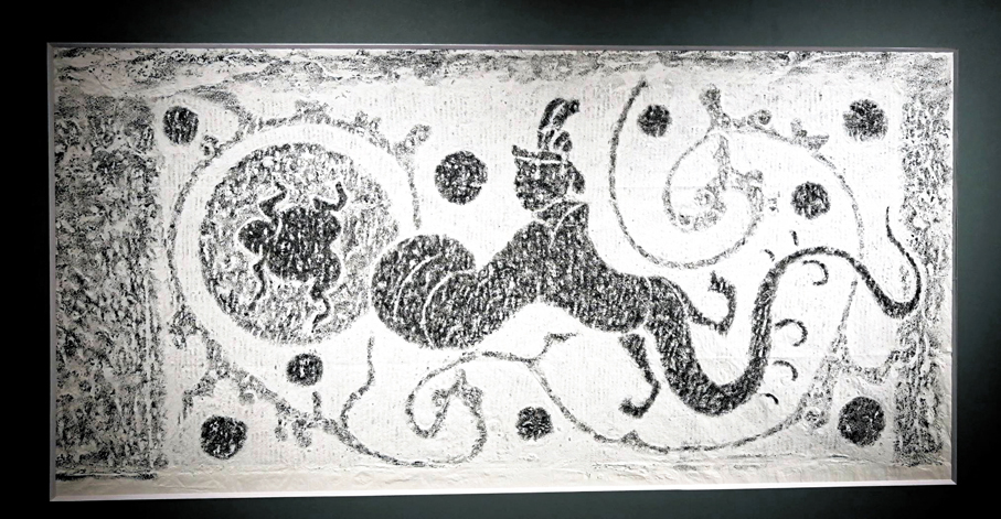 ●圖為南陽市漢畫館藏《嫦娥奔月》畫作。 資料圖片
