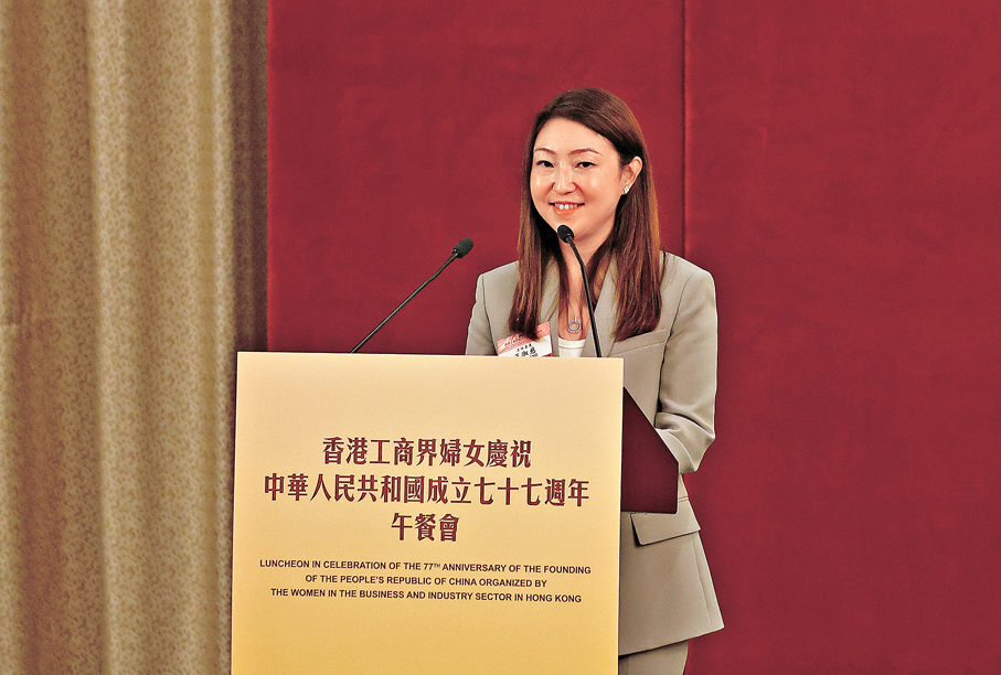 ●王淑慈期盼各工商界婦女把握香港五年規劃帶來的新機遇，投入香港與祖國的建設事業之中。 香港文匯報記者曾興偉 攝