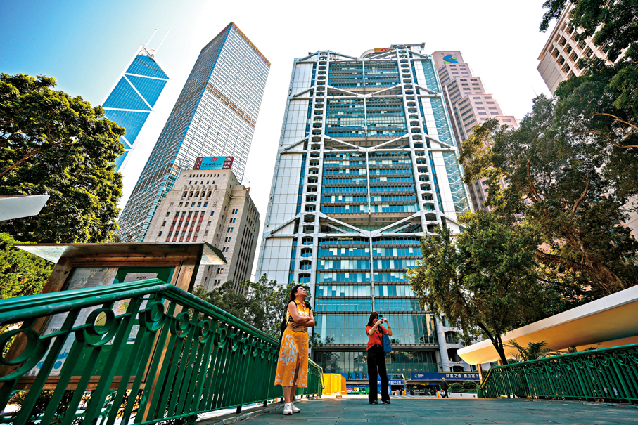 ●知識產權融資沙盒旨在協助香港品牌更易於獲銀行融資。圖為中環。 資料圖片