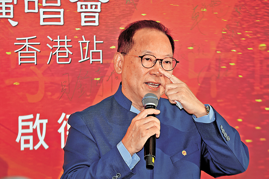 ●談到出道四十多年來終圓心願，張明敏感動欲哭。 香港文匯報記者北山彥  攝