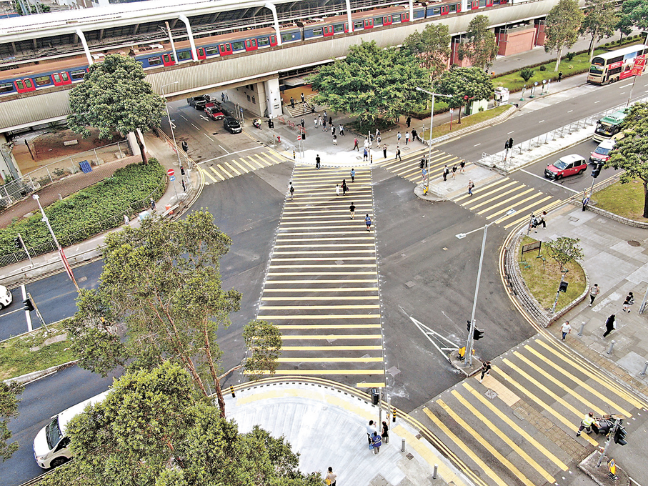 ●沙田安明街與安睦街交界路口的對角行人過路處已經啟用。 政府新聞處