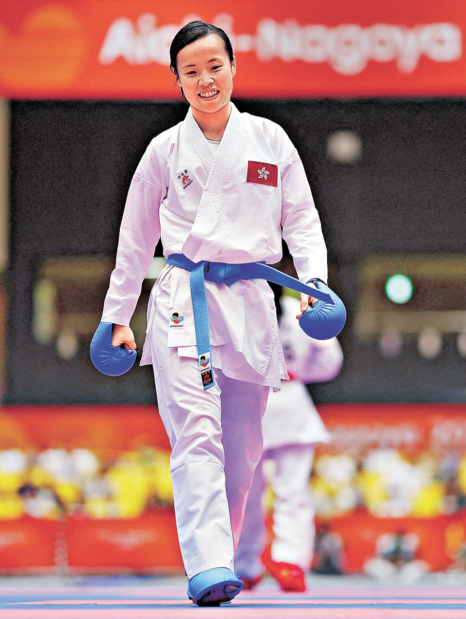 ●曾綺婷在於女子個人組手50公斤以下級奪銀，一圓亞運獎牌夢。 路透社
