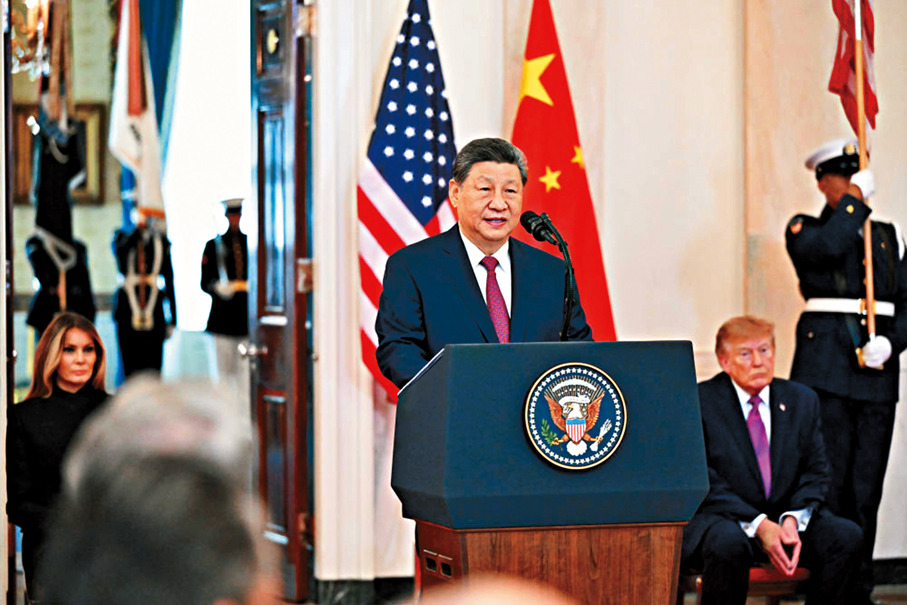 ●當地時間9月24日上午，習近平出席美國總統特朗普在白宮舉行的歡迎儀式。 新華社