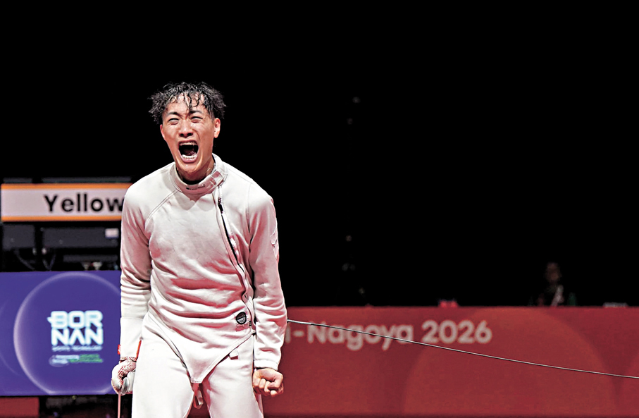 ●方凱申獲勝一刻激動咆吼。香港文匯報記者葉詩敏  攝
