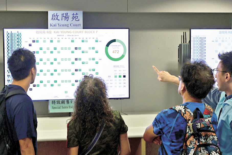 ●十個發展項目中，昨日以啟德啟陽苑的單位最搶手。香港文匯報記者北山彥  攝