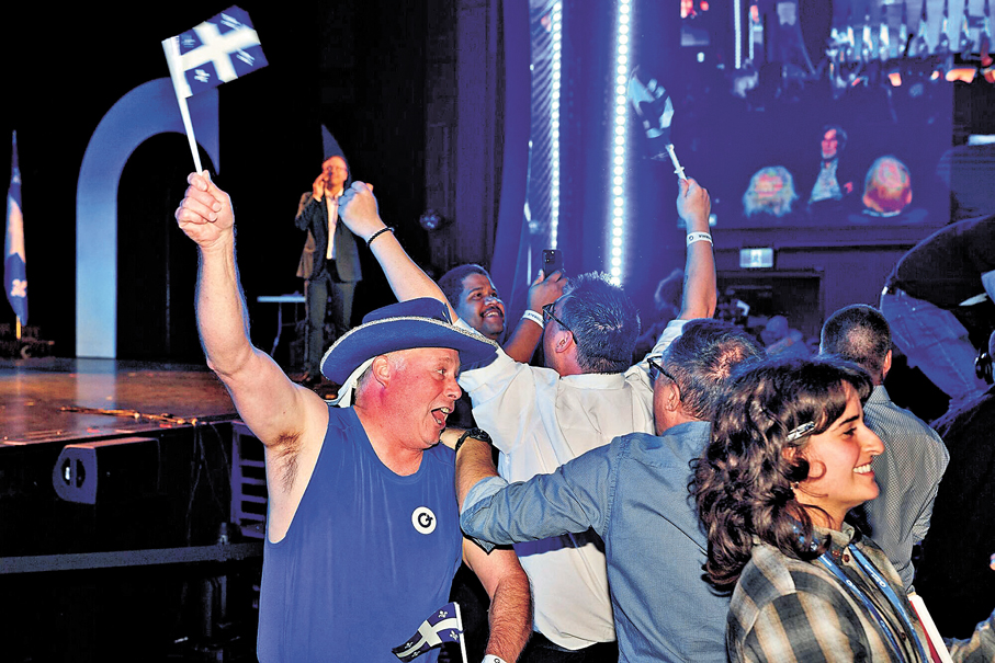 ●魁人黨支持者慶祝勝選。 彭博社