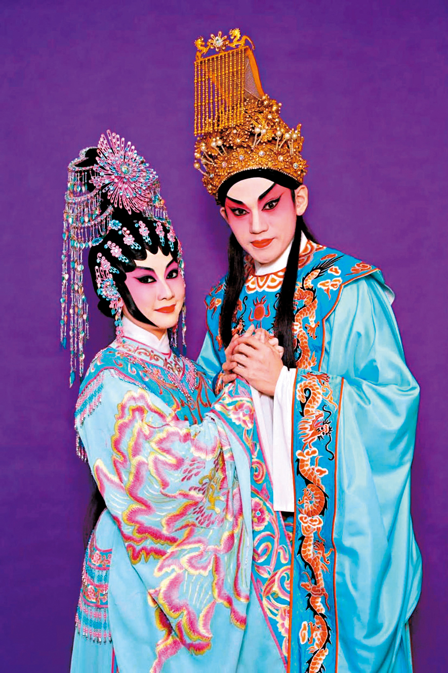 ●御玲瓏（左）與譚穎倫是合作好夥伴。御玲瓏粵劇團供圖