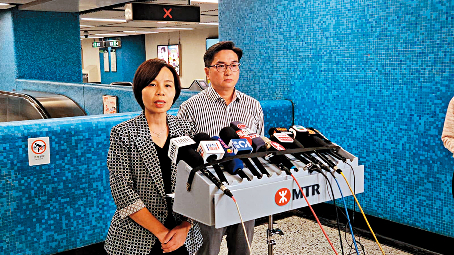 ●港鐵昨日就兩宗事故交代跟進情況。 香港文匯報記者林兆崙 攝