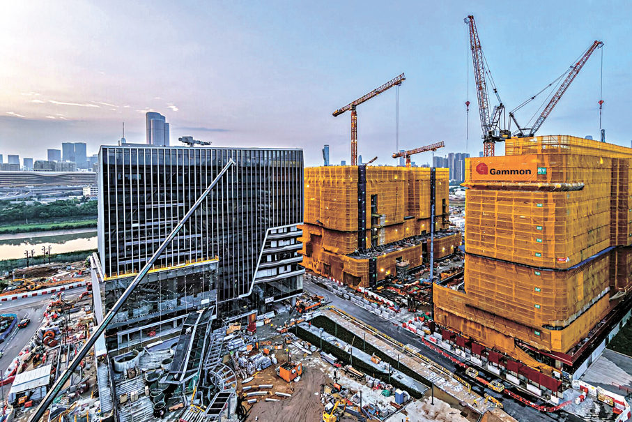 ●圖為興建中的港深創新及科技園。 資料圖片