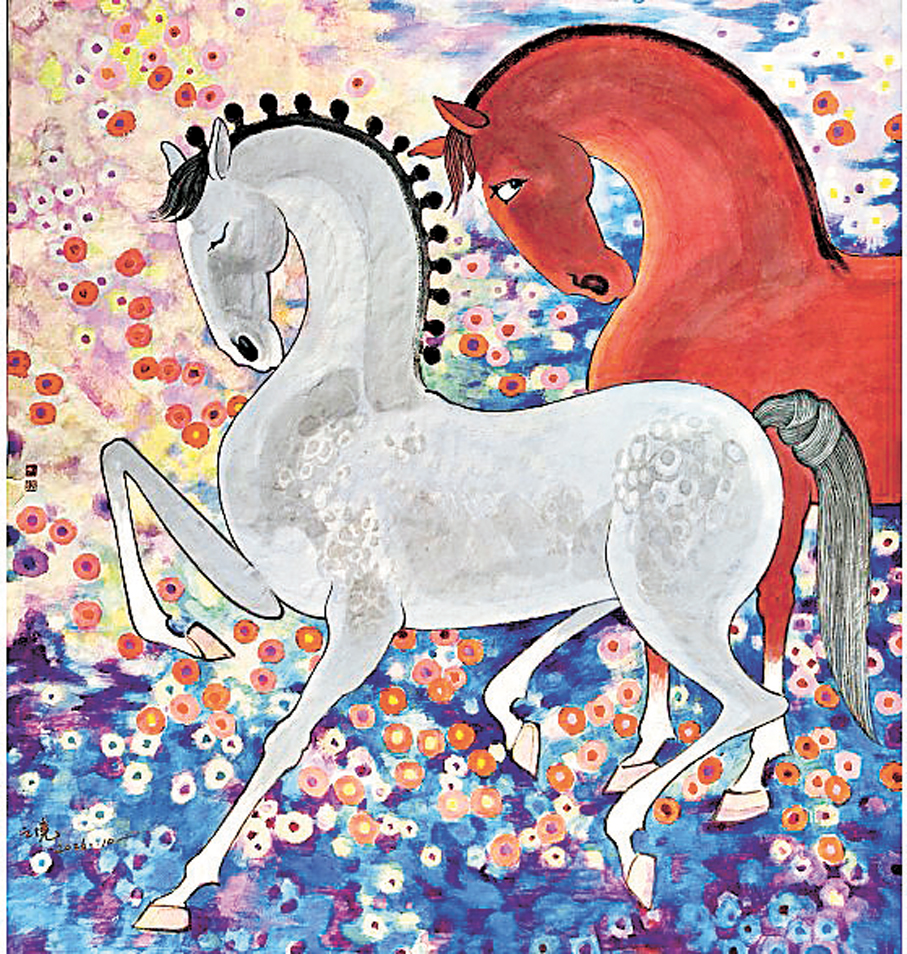 ●盛世騏驥·舞步之二紙本設色97cm×90cm（2026年） 作者畫作